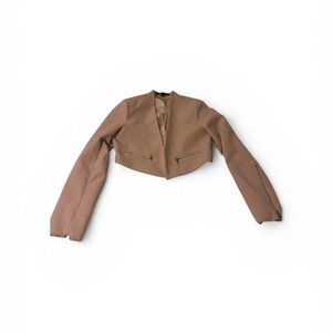 Women's Tan Cropped Jacket